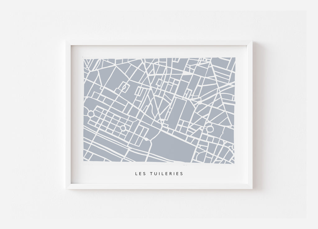 Paris 1er Arrondissement - Tuileries and Louvre Map Print