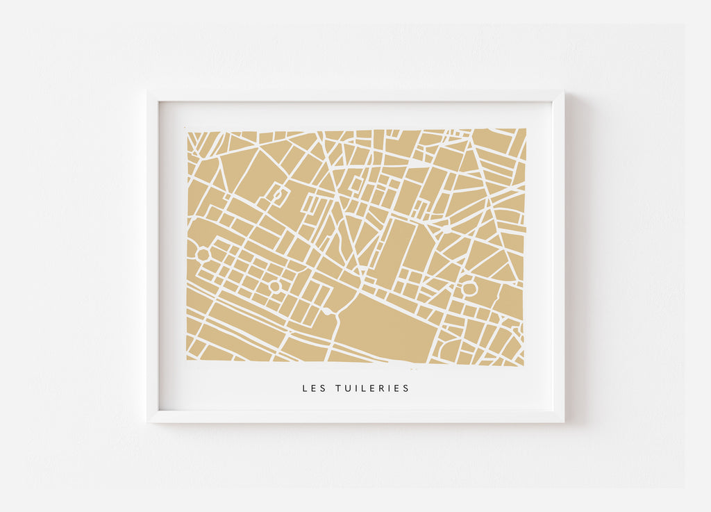 Paris 1er Arrondissement - Tuileries and Louvre Map Print