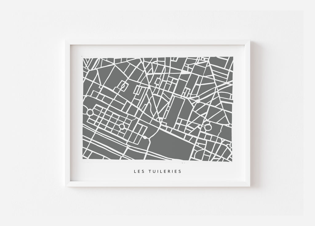 Paris 1er Arrondissement - Tuileries and Louvre Map Print