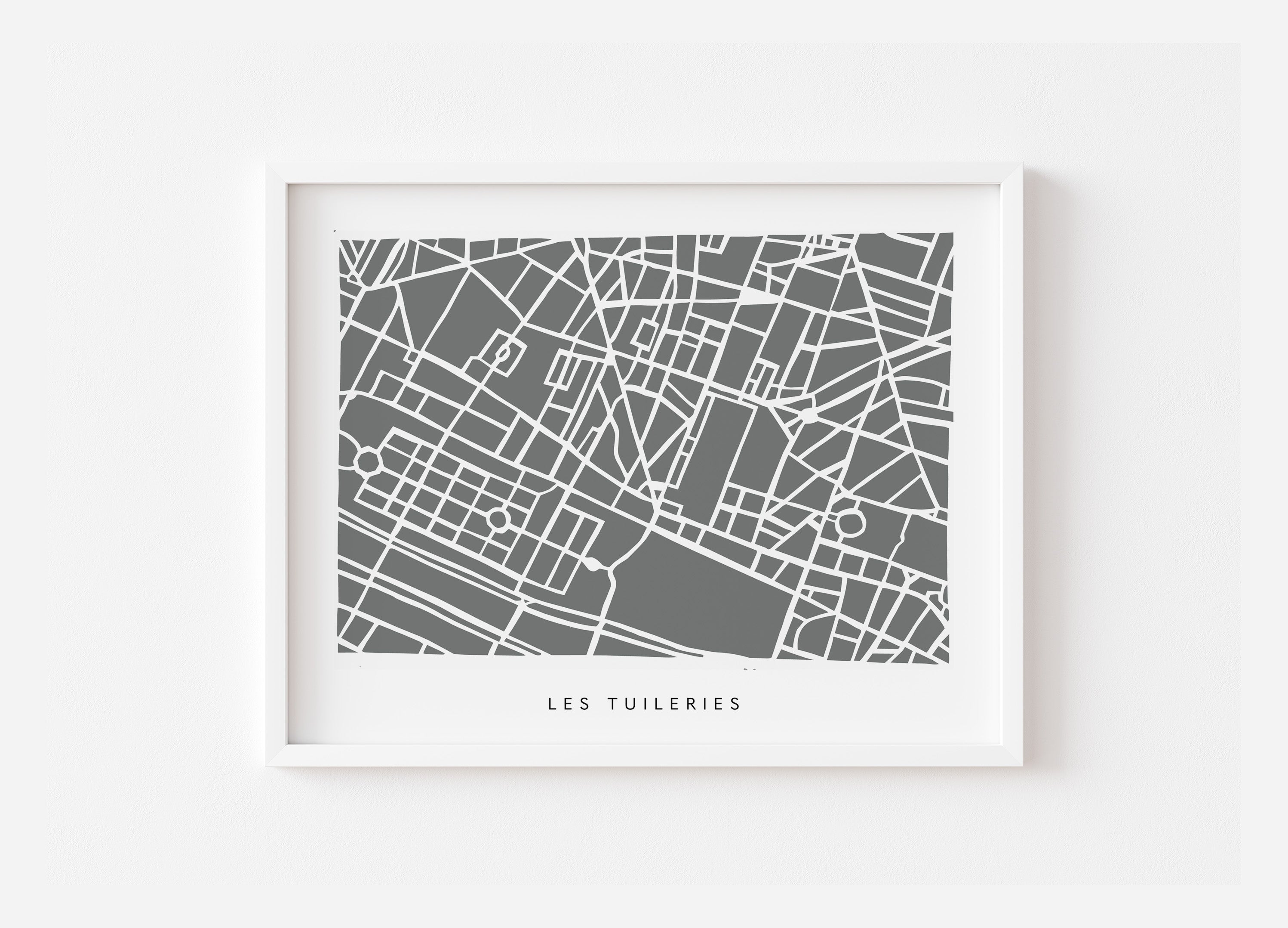 Paris 1er Arrondissement - Tuileries and Louvre Map Print