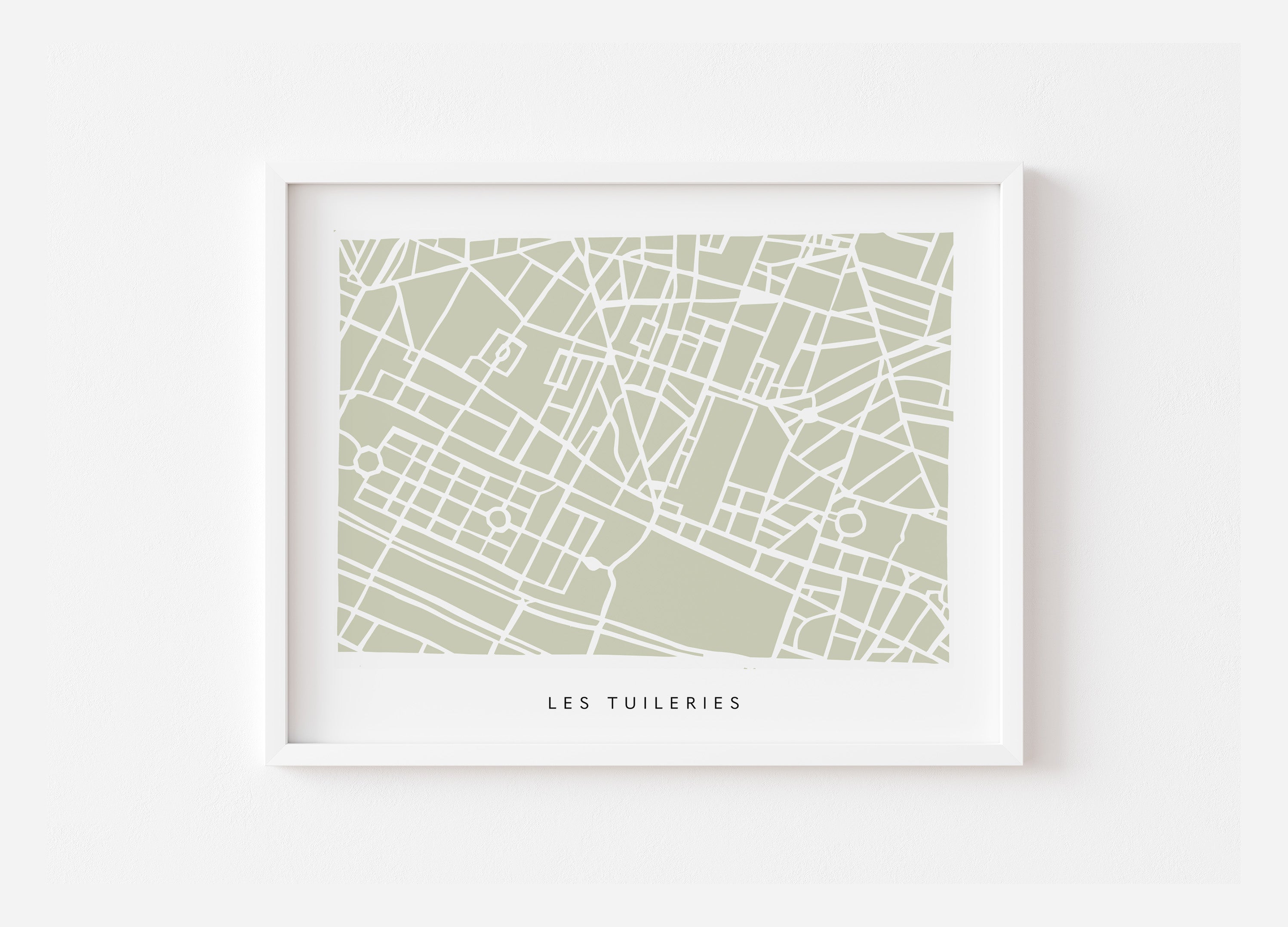 Paris 1er Arrondissement - Tuileries and Louvre Map Print
