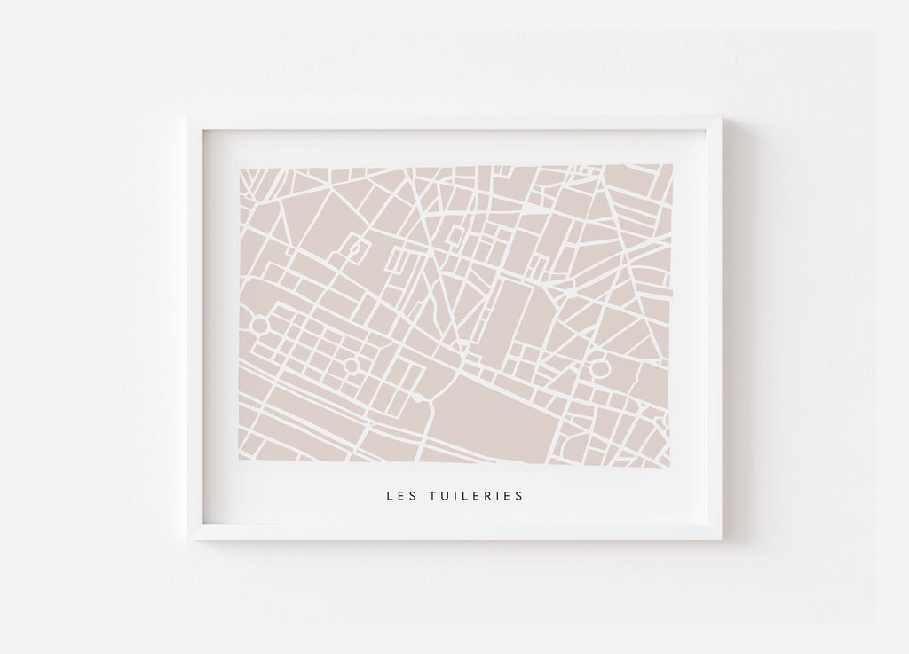 Paris 1er Arrondissement - Tuileries and Louvre Map Print