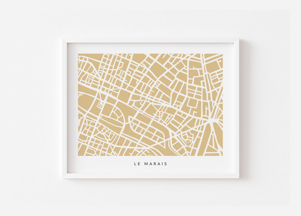 Paris Marais Map Print – 4th Arrondissement