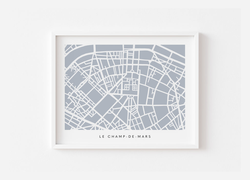 Paris 7th Map Print – Eiffel Tower Wall Art