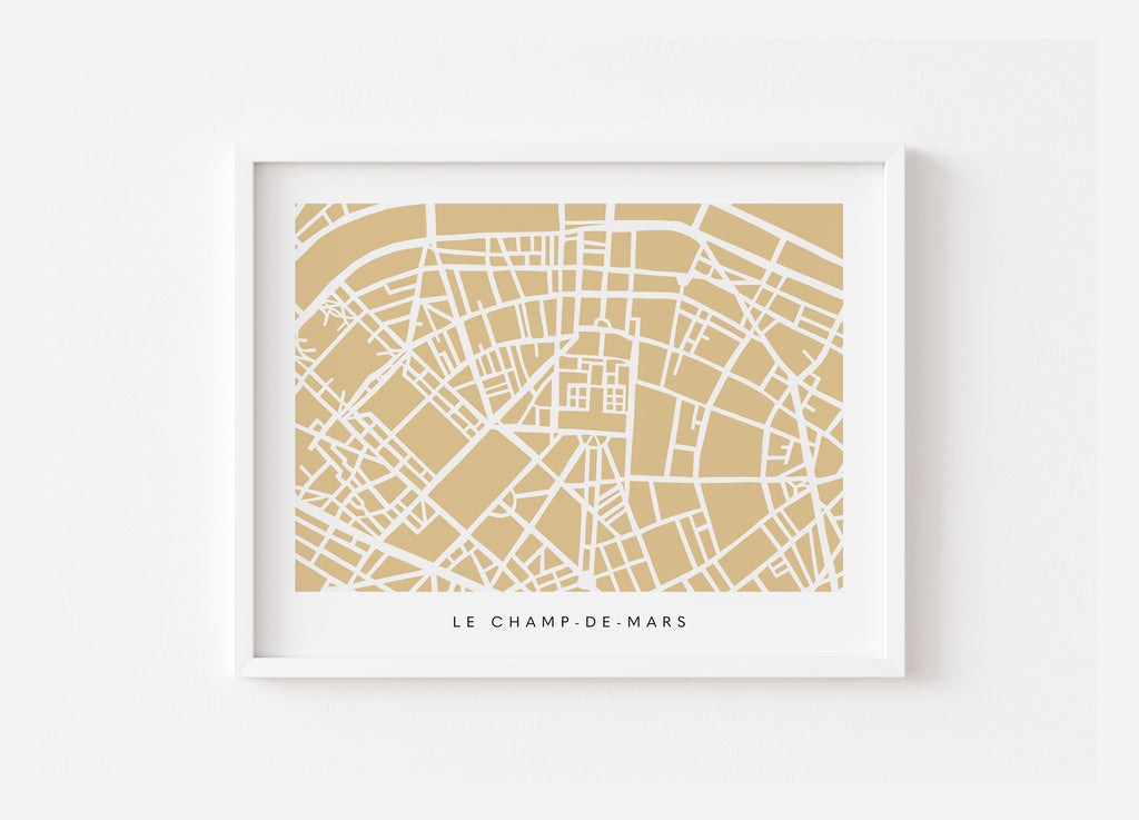 Paris 7th Map Print – Eiffel Tower Wall Art