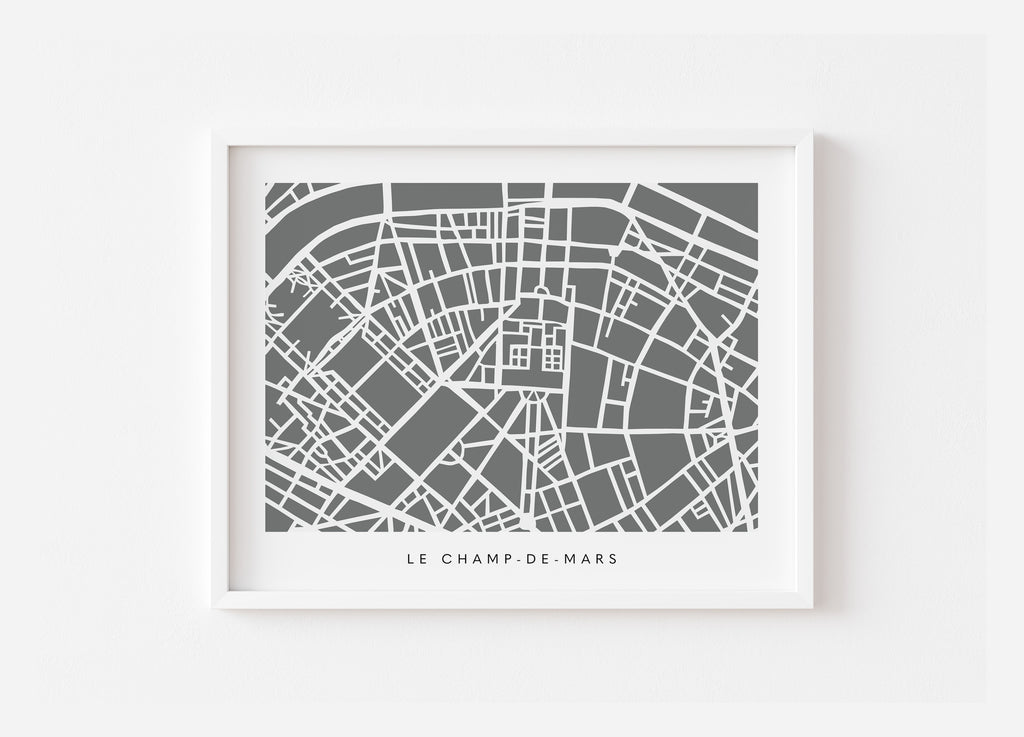 Paris 7th Map Print – Eiffel Tower Wall Art