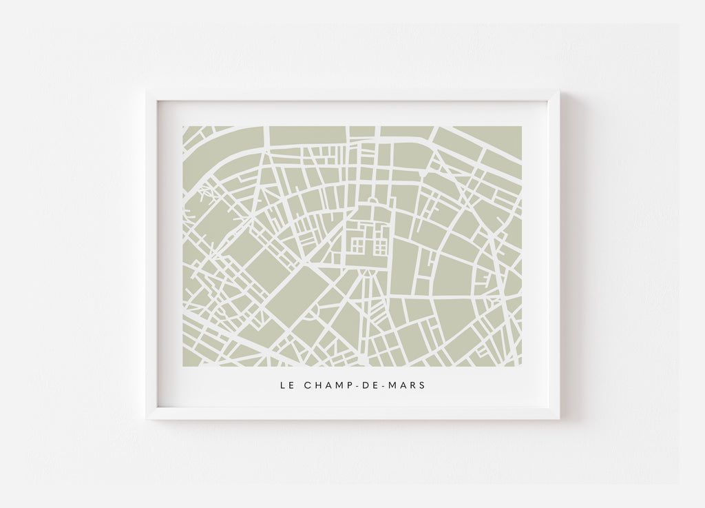 Paris 7th Map Print – Eiffel Tower Wall Art