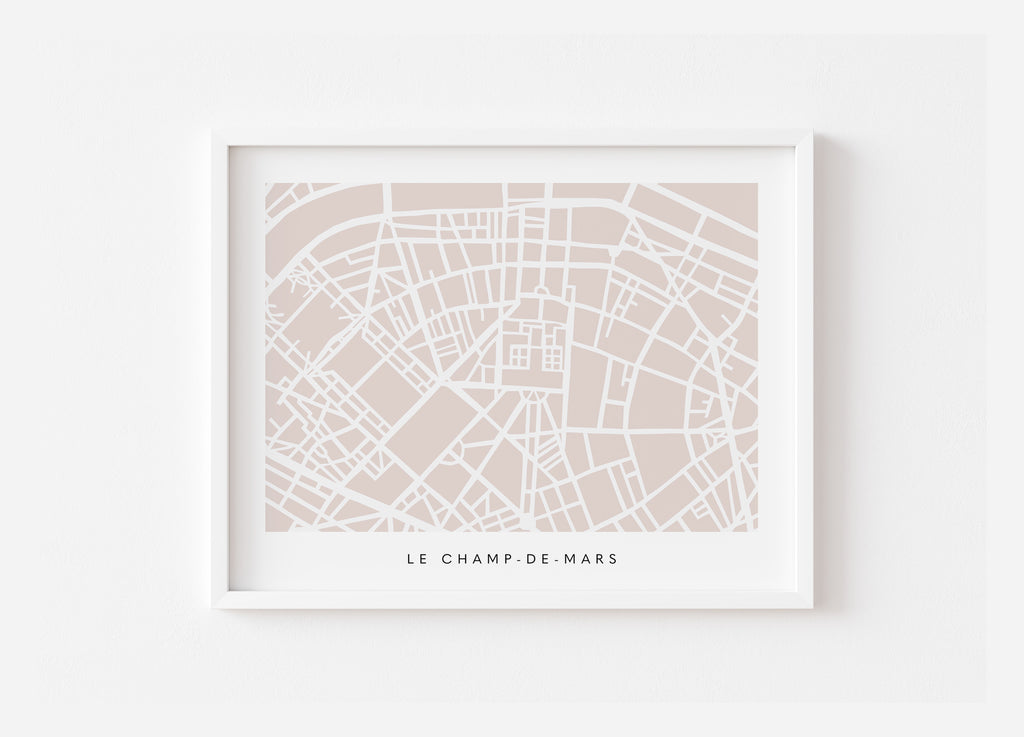 Paris 7th Map Print – Eiffel Tower Wall Art