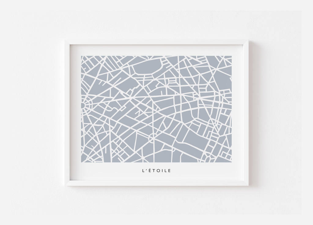 Paris 8th Arrondissement Map Art Print | Champs Élysées, L'Etoile