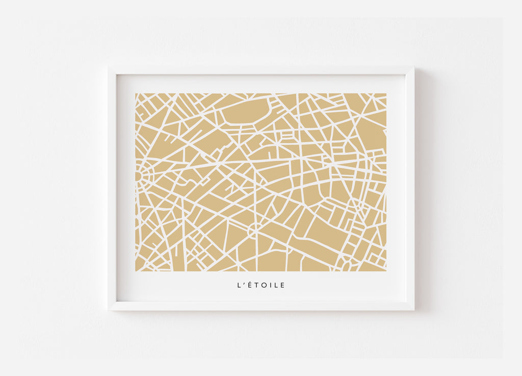 Paris 8th Arrondissement Map Art Print | Champs Élysées, L'Etoile