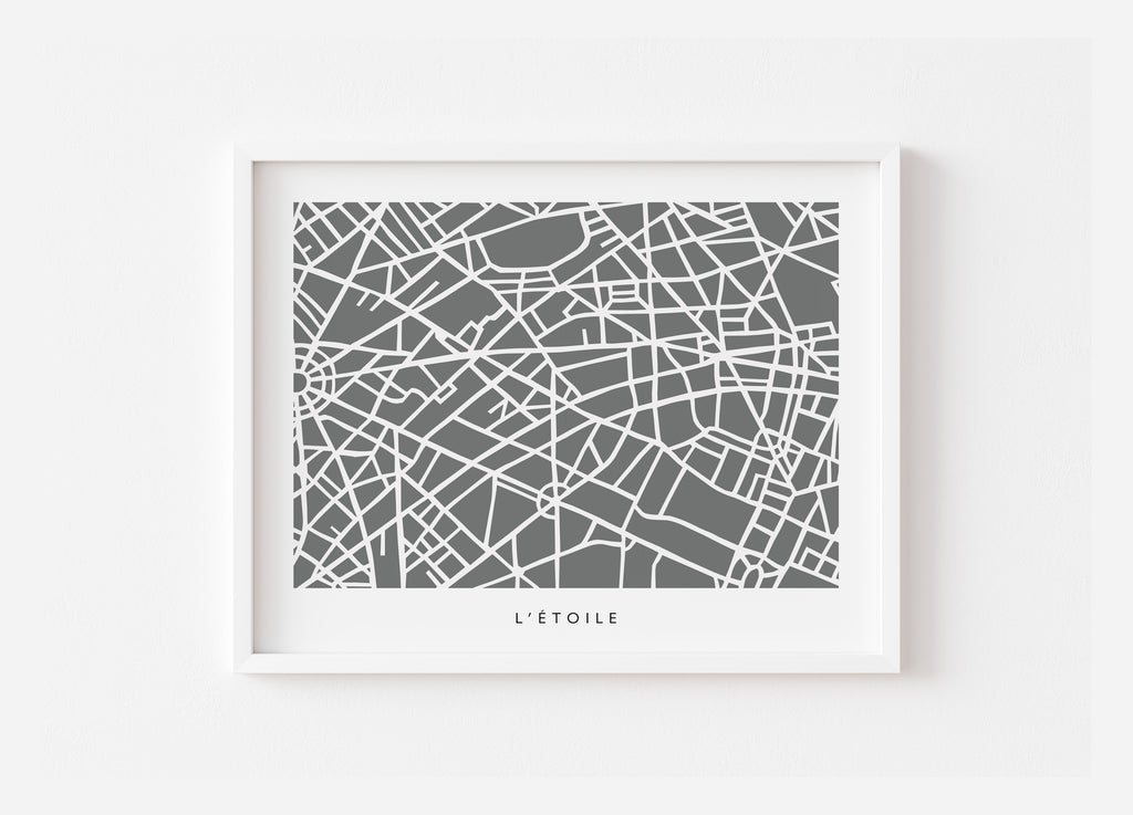 Paris 8th Arrondissement Map Art Print | Champs Élysées, L'Etoile