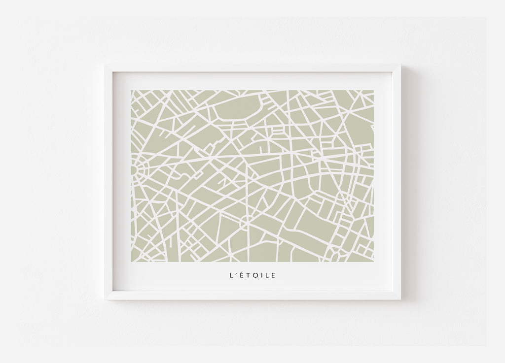 Paris 8th Arrondissement Map Art Print | Champs Élysées, L'Etoile