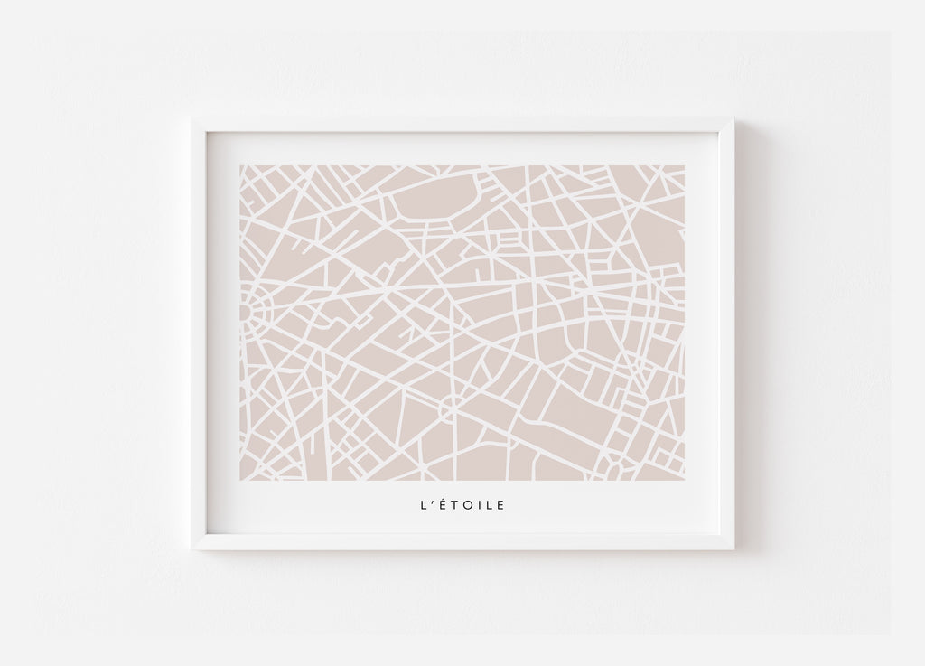 Paris 8th Arrondissement Map Art Print | Champs Élysées, L'Etoile