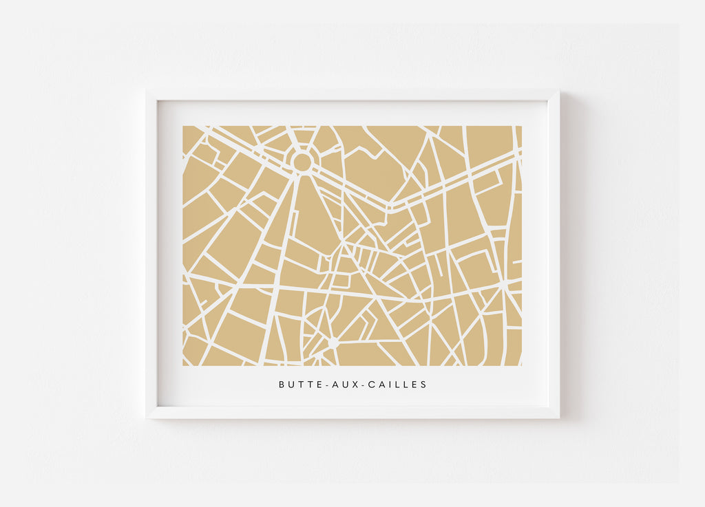 Paris 13th Arrondissement Map – Butte-aux-Cailles Wall Art