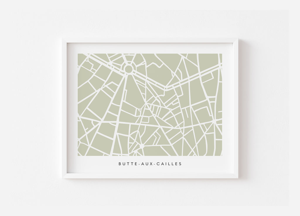Paris 13th Arrondissement Map – Butte-aux-Cailles Wall Art