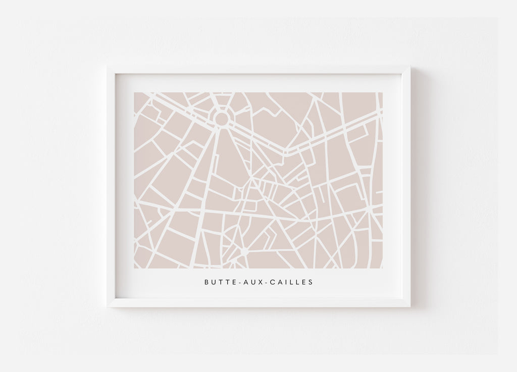Paris 13th Arrondissement Map – Butte-aux-Cailles Wall Art