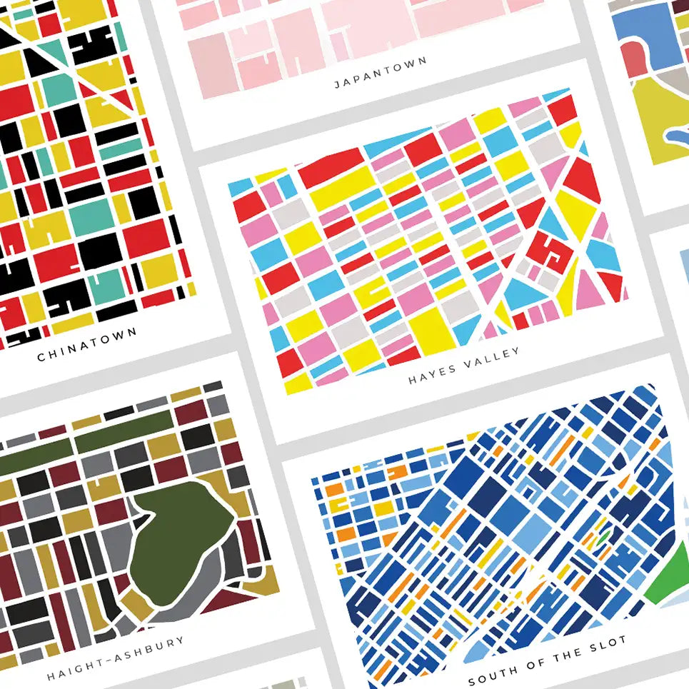 San Francisco Neighborhood Print Postcards - Set of 14