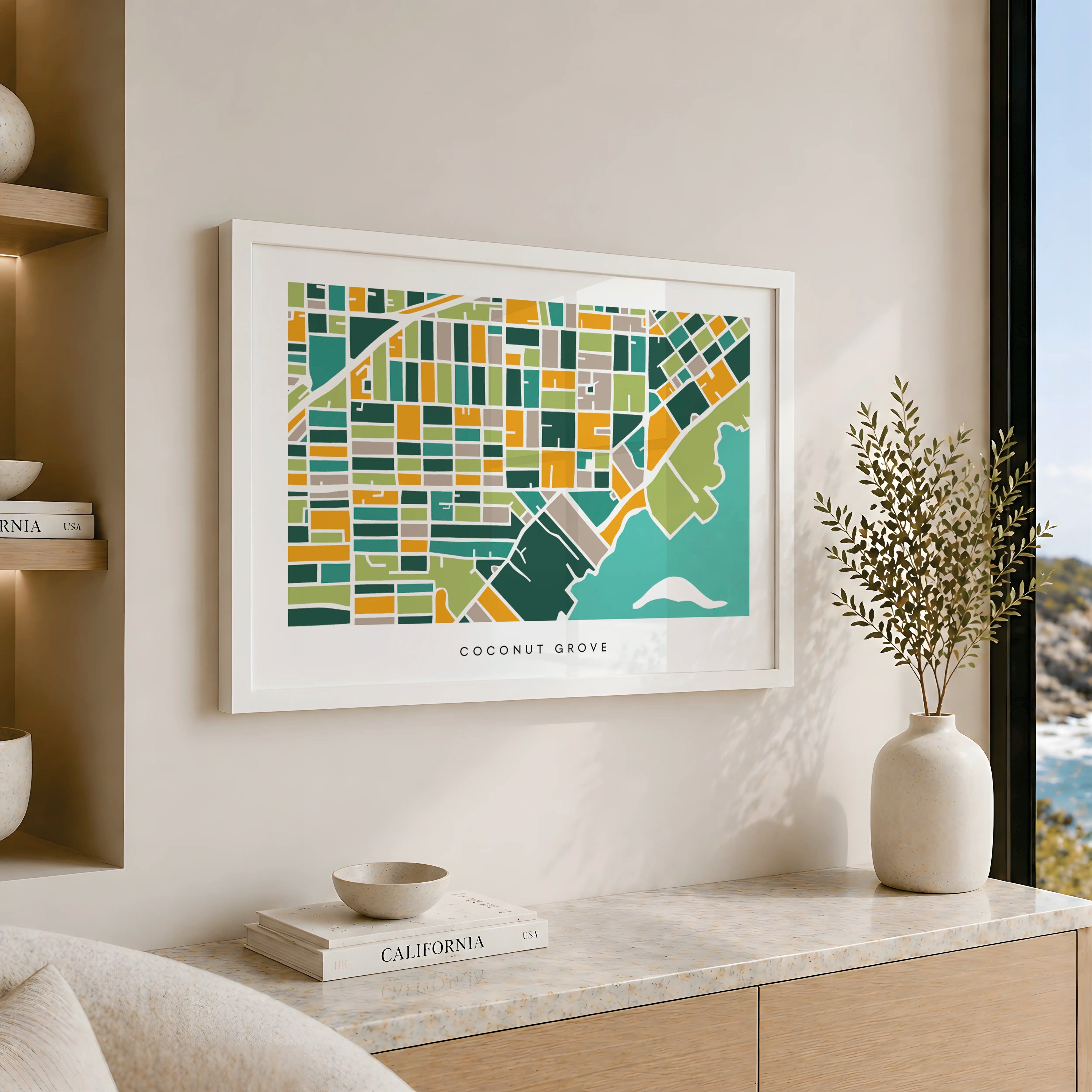 Coconut Grove Map Print