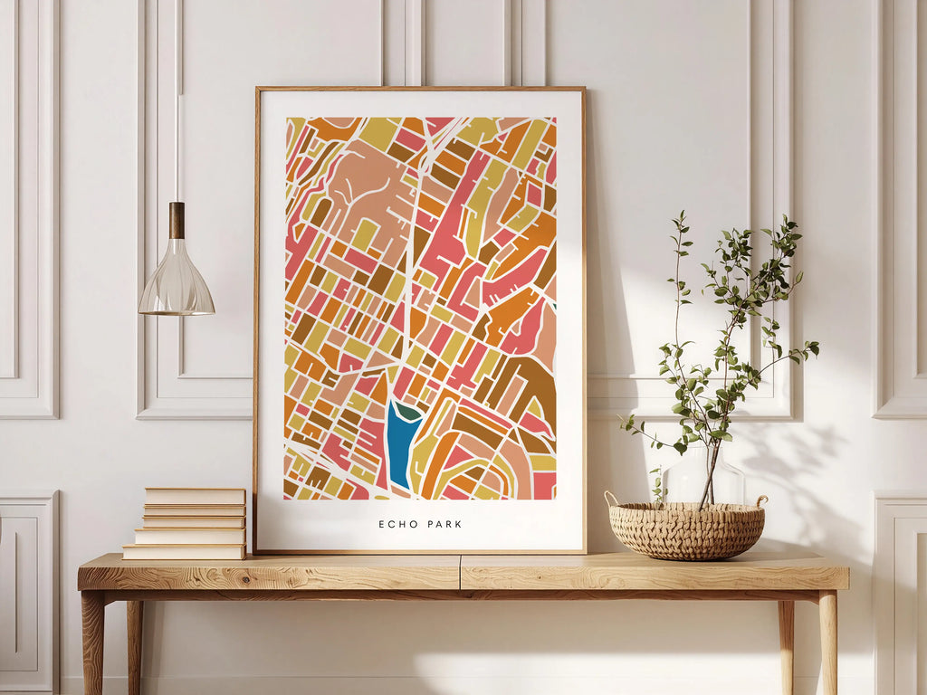 Echo Park Los Angeles Map Print