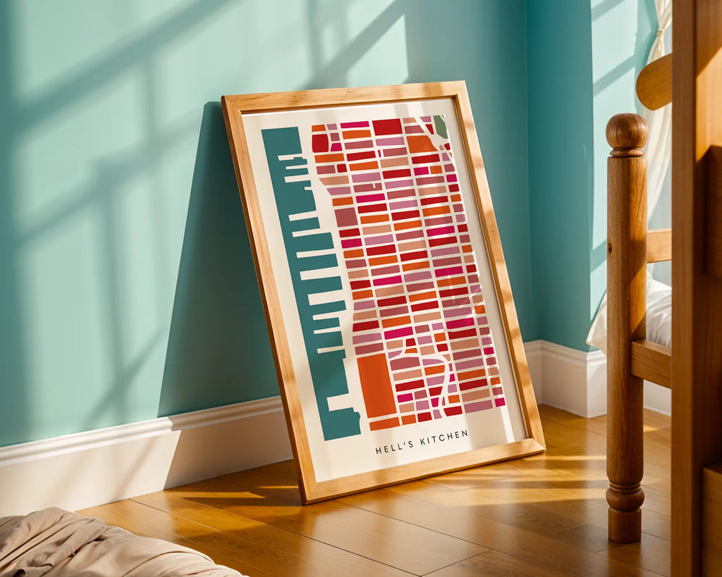 Hell's Kitchen NYC Map Print