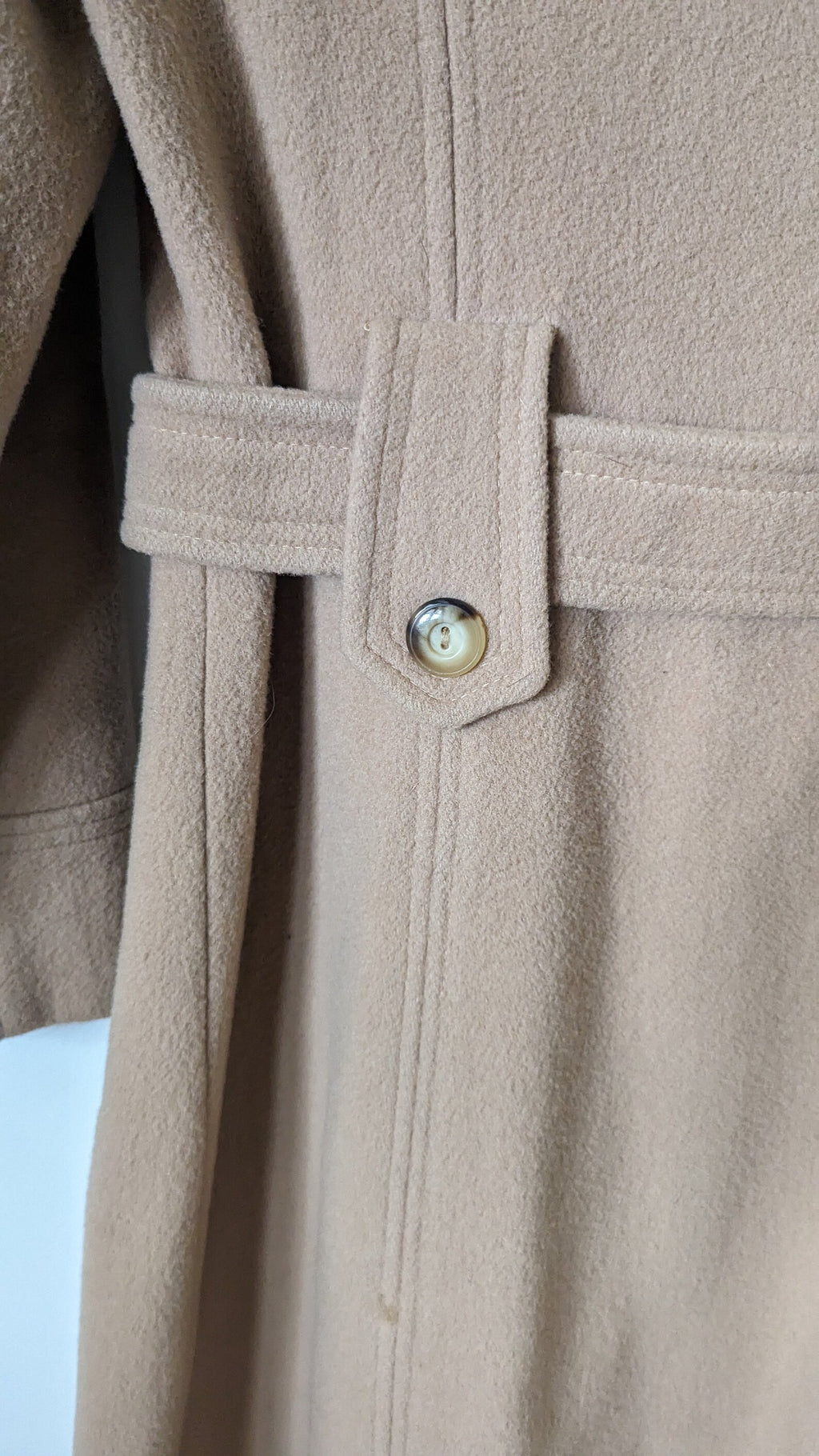 Gorgeous 1960s Boiled Wool Coat With Rabbit Fur Collar