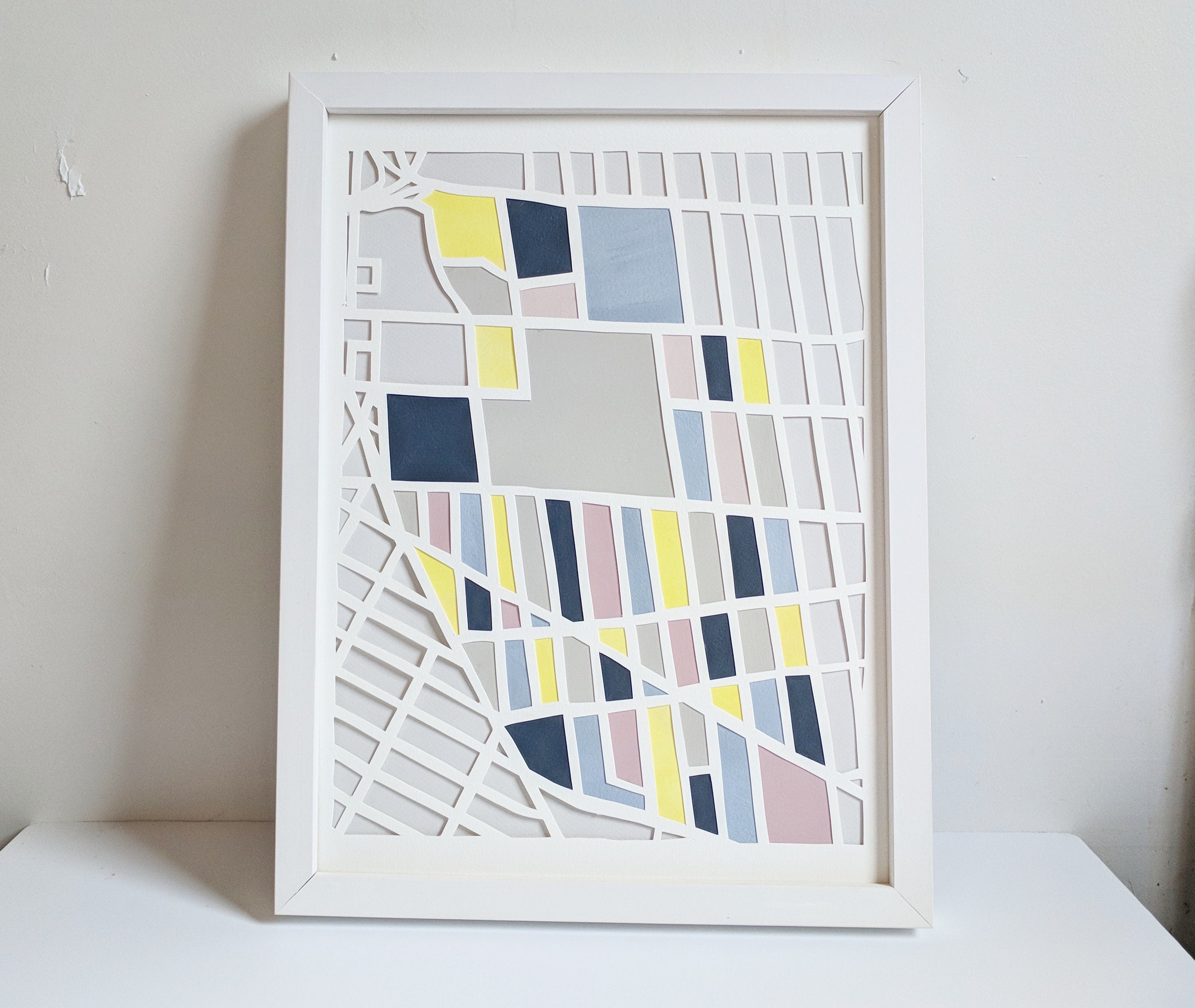 Fort Greene Map Paper Cut - Paper Cut Map - Fort Greene Wall Art - Fort Greene Map - Map of Fort Greene - Map of Brooklyn - Brooklyn Map