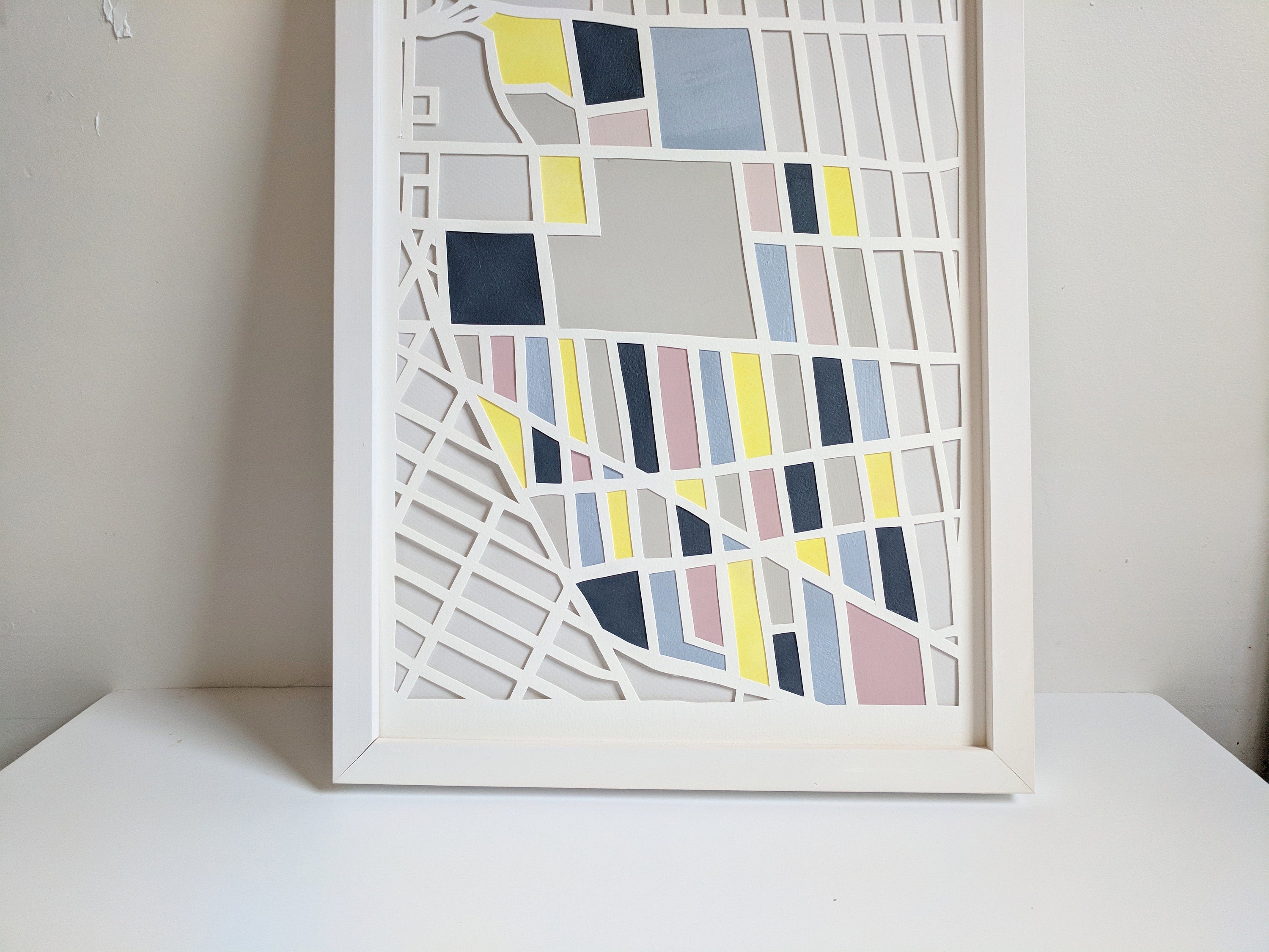 Fort Greene Map Paper Cut - Paper Cut Map - Fort Greene Wall Art - Fort Greene Map - Map of Fort Greene - Map of Brooklyn - Brooklyn Map