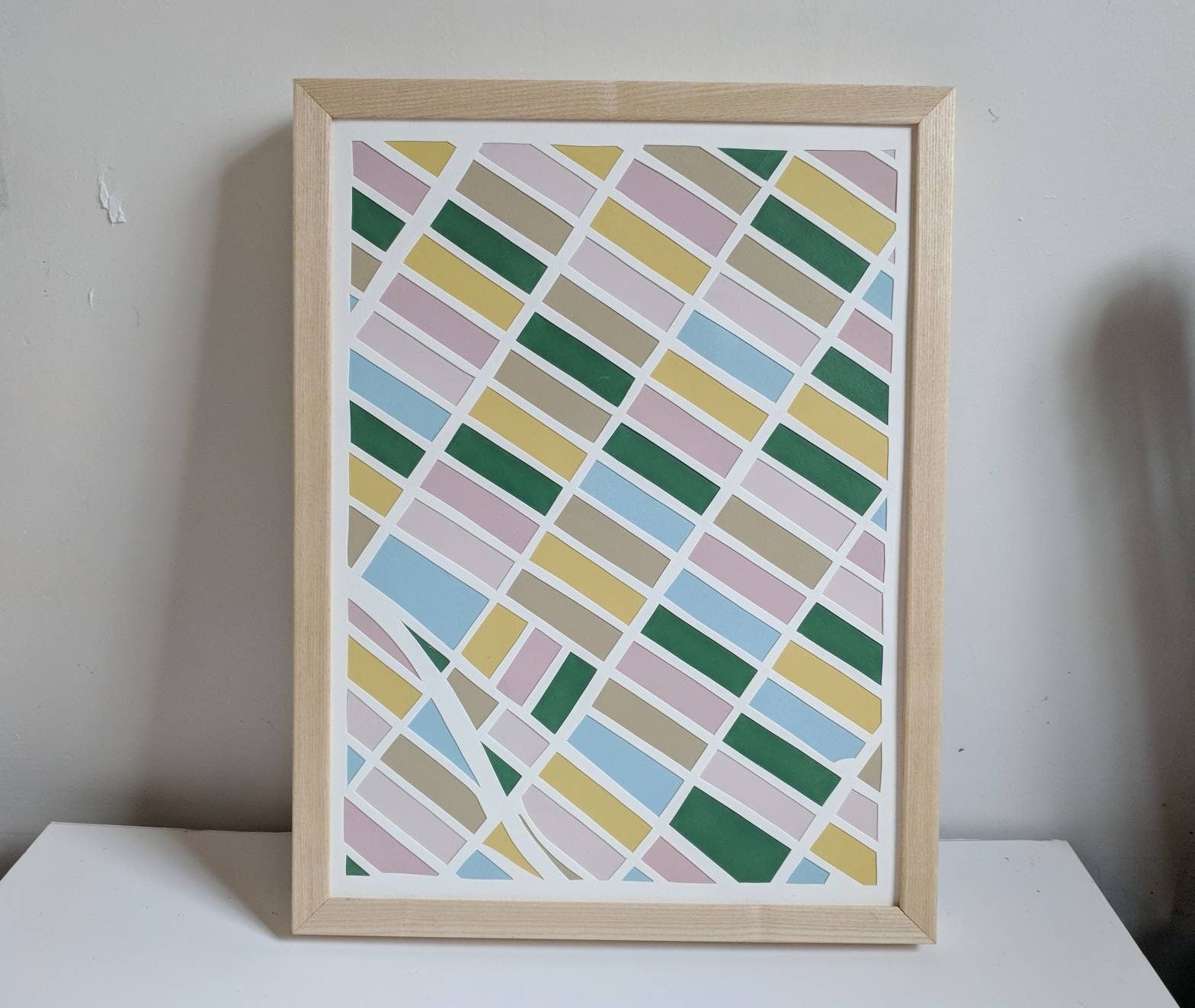 Hand-Cut Paper Map – Park Slope Brooklyn Wall Art (12x16" Unframed)