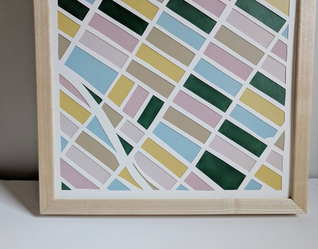 Hand-Cut Paper Map – Park Slope Brooklyn Wall Art (12x16" Unframed)