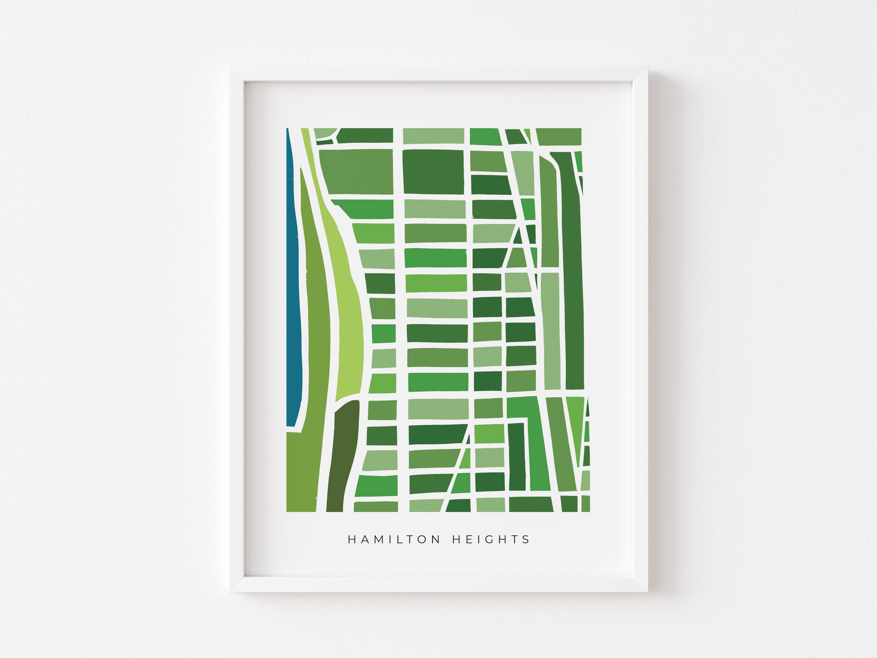 Hamilton Heights Map Print – Manhattan Wall Art – Colorful & Minimalist Neighborhood Poster