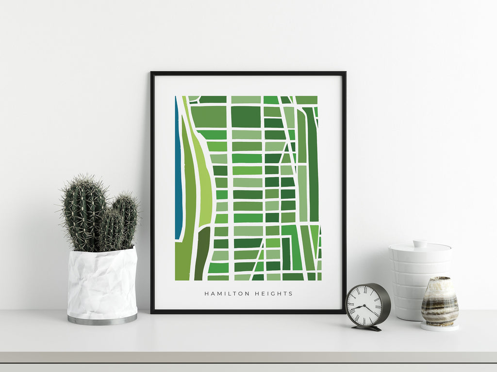 Hamilton Heights Map Print – Manhattan Wall Art – Colorful & Minimalist Neighborhood Poster