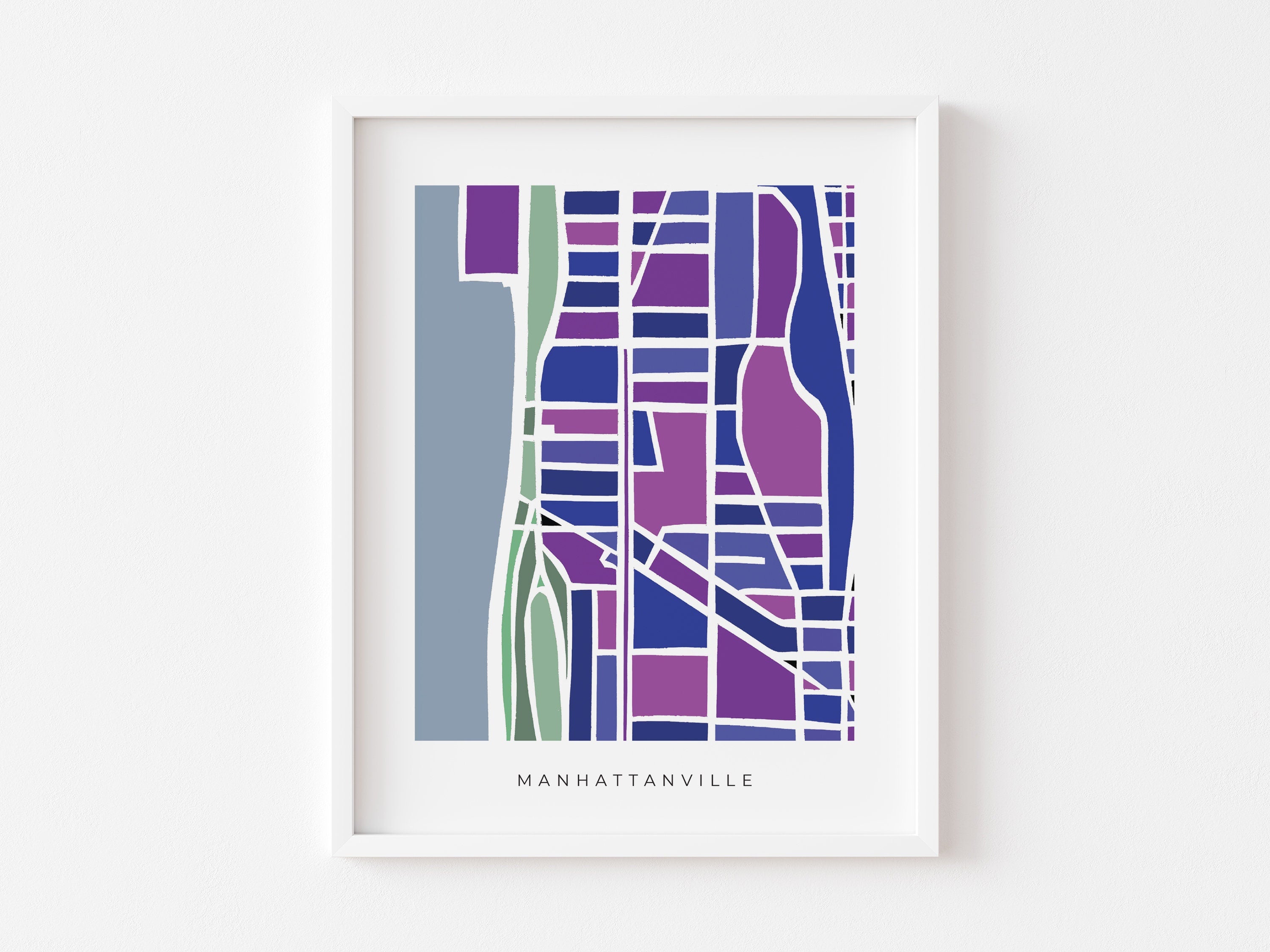Manhattanville Map Print – Manhattan Wall Art – Colorful Minimalist NYC Map