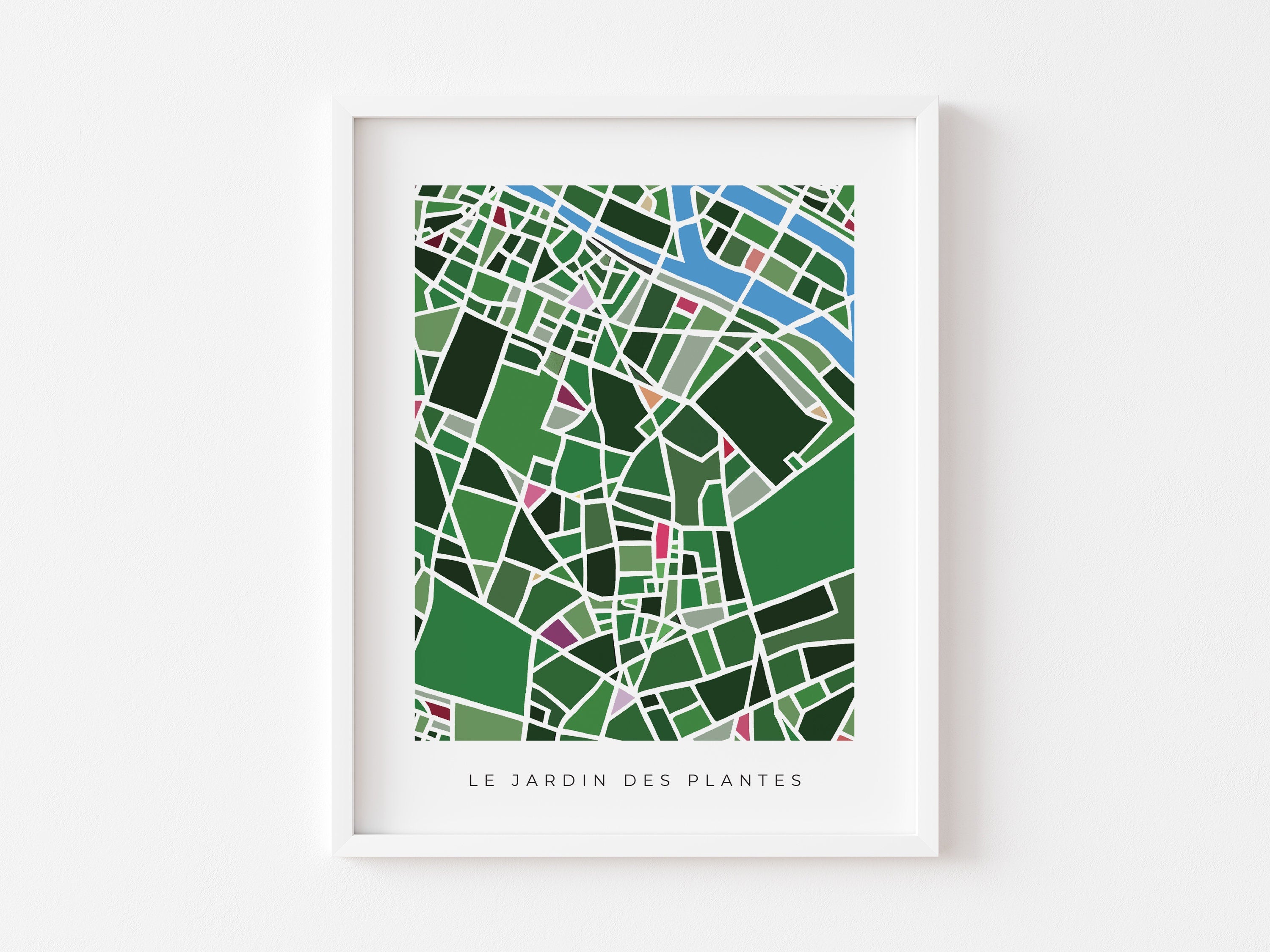 Jardin des Plantes Map Print – Paris 5th Wall Art – Minimalist City Map