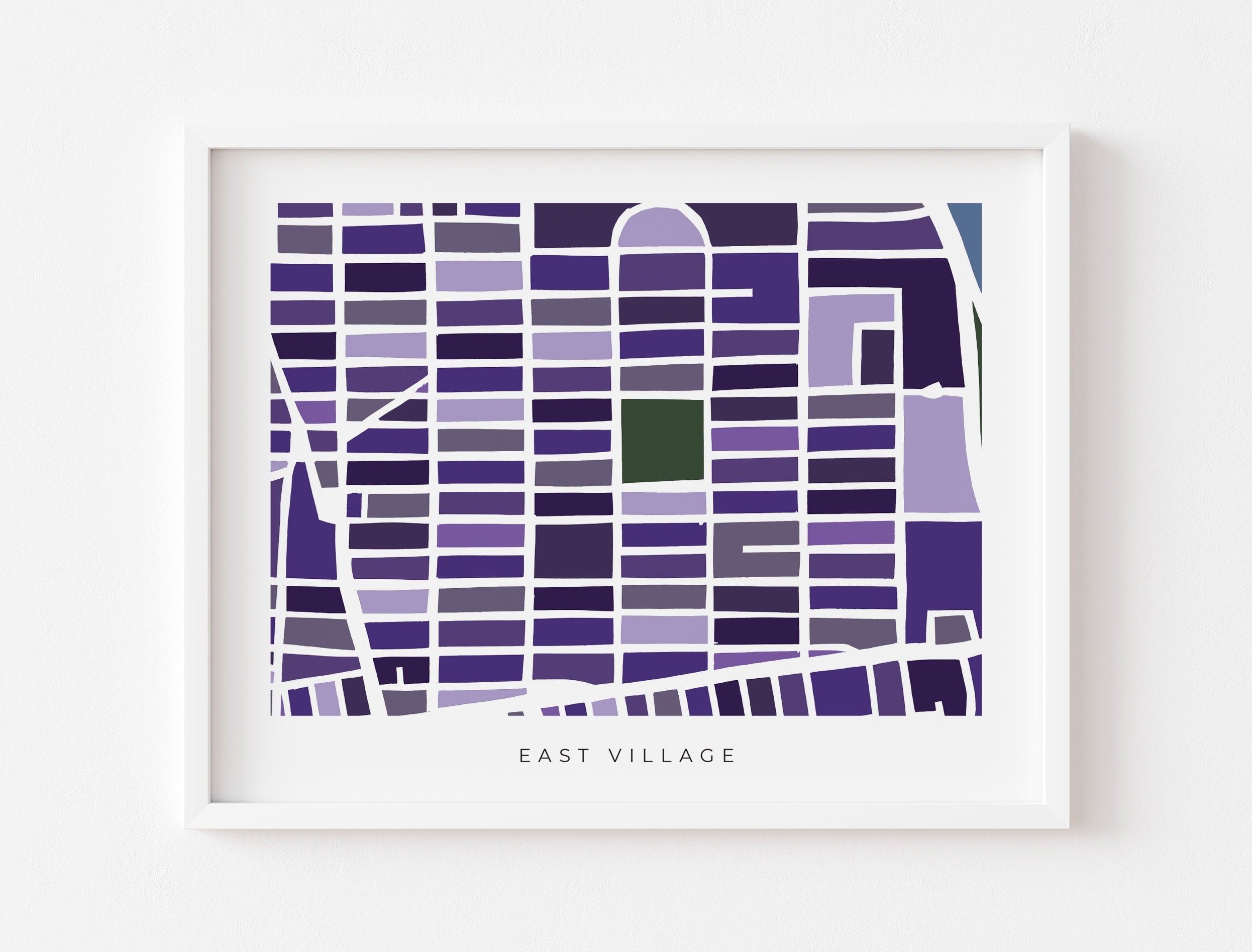 East Village Map Print – Manhattan Wall Art – Colorful Minimalist NYC Poster