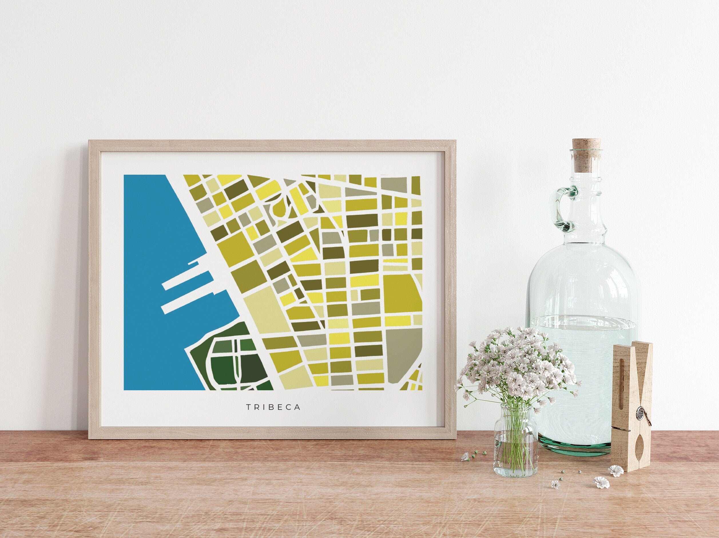 Tribeca Map Art Print – Manhattan Neighborhood, Minimalist Design