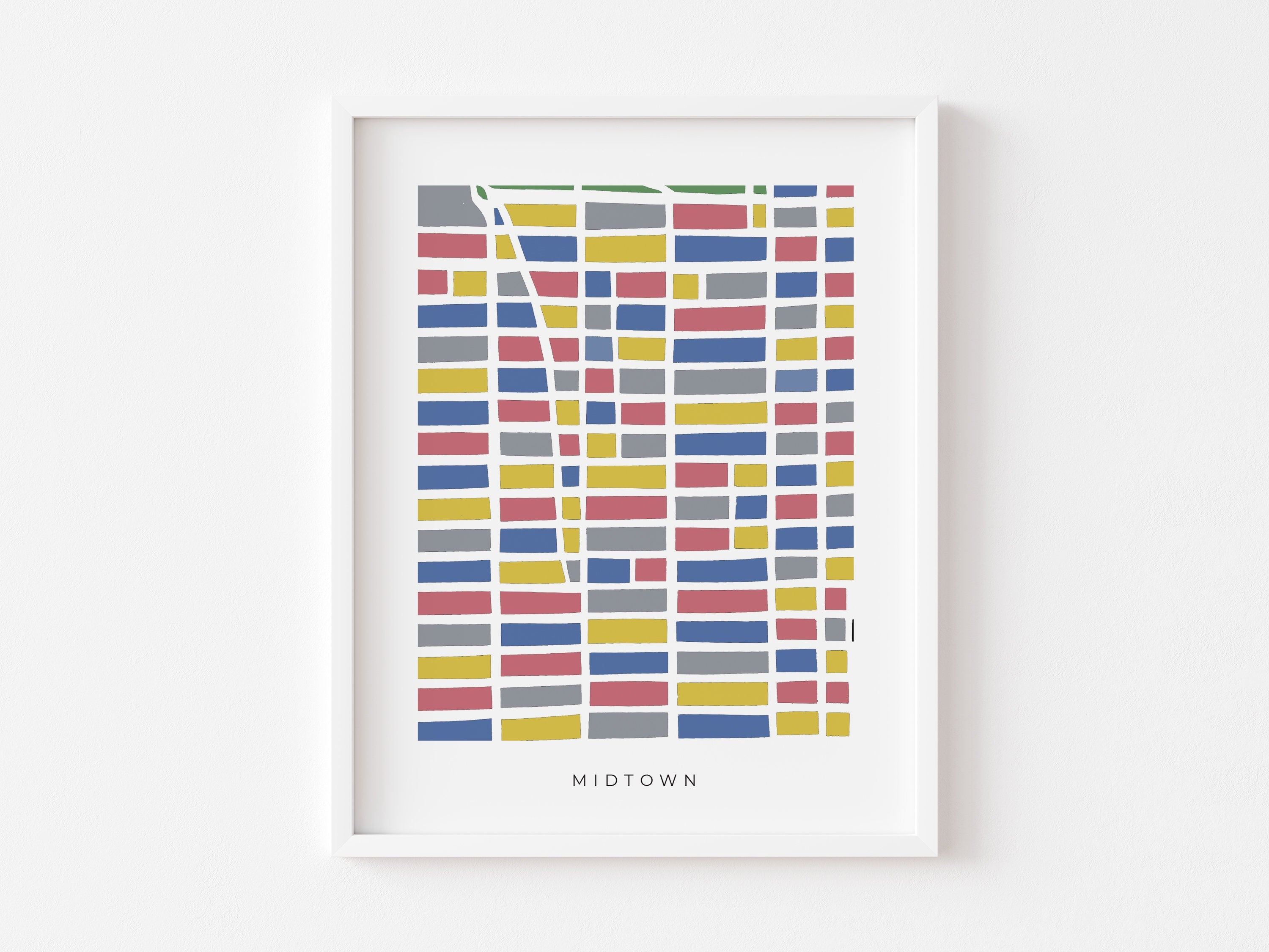 Midtown NYC Map Print – Minimalist Manhattan Wall Art – Colorful Paper-Cut Map