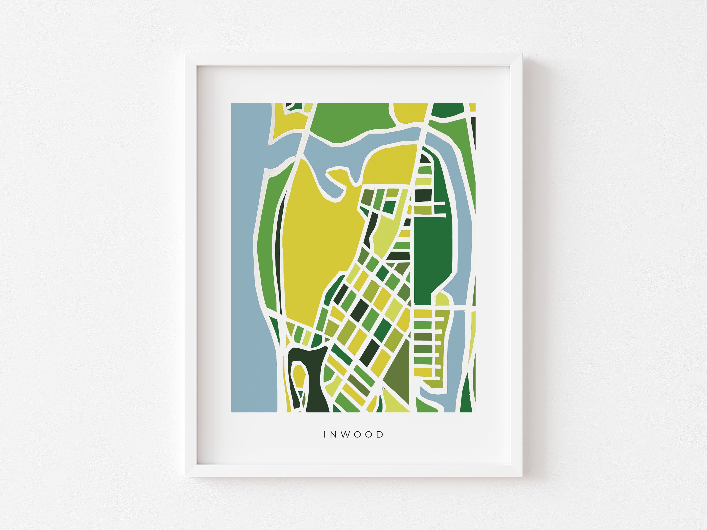 Inwood Map Print – Manhattan Wall Art – Colorful Minimalist NYC Map