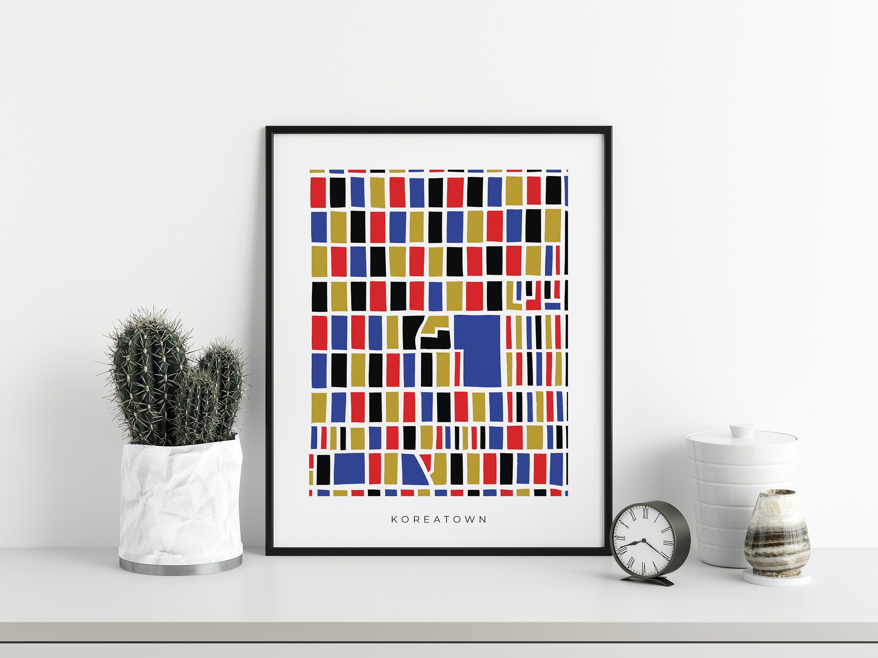 Koreatown Map Print – Los Angeles Wall Art – Colorful & Minimalist Neighborhood Poster