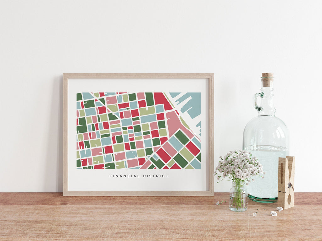 San Francisco FiDi Map Print – Financial District Wall Art – Minimalist City Map