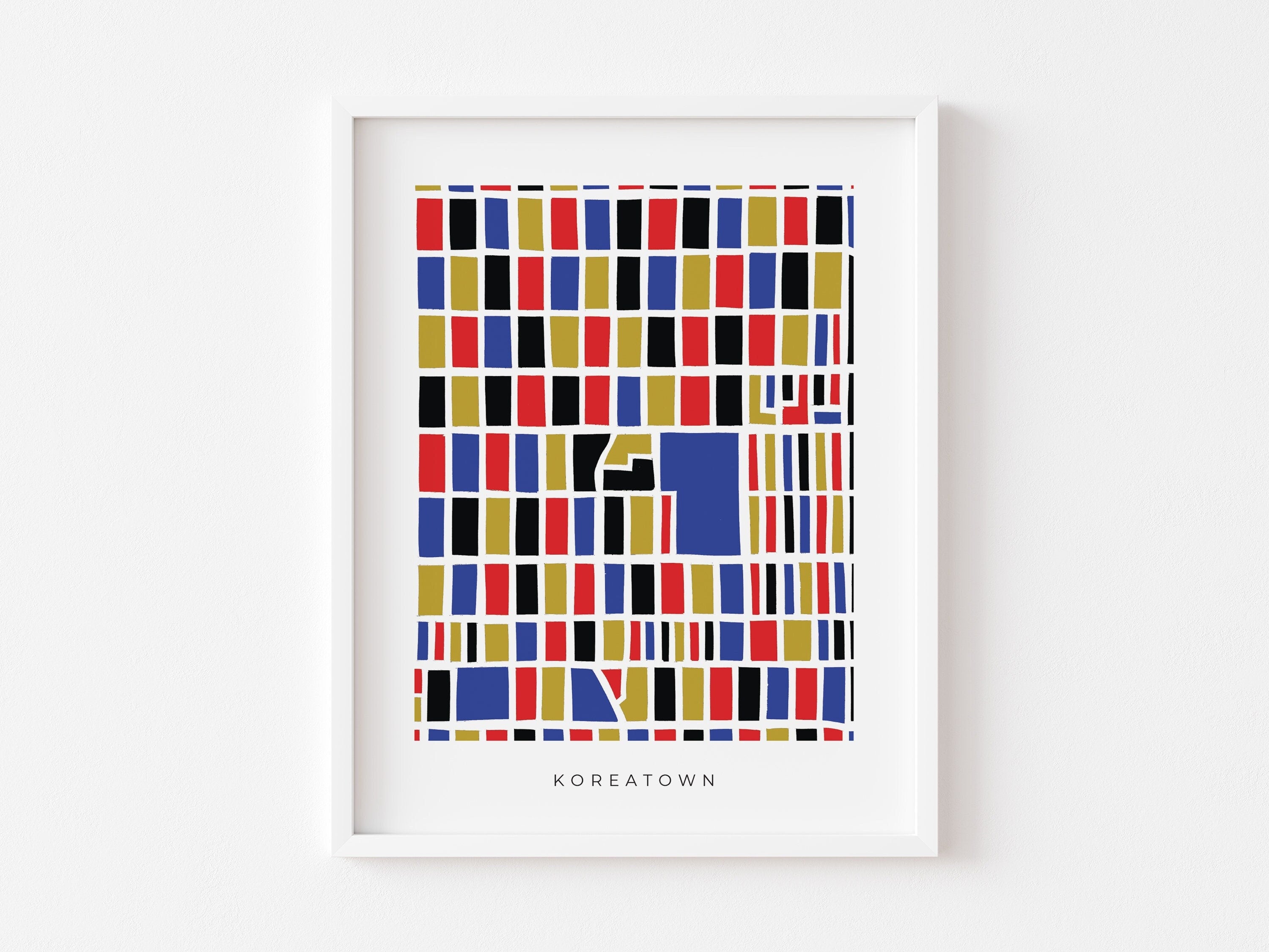 Koreatown Map Print – Los Angeles Wall Art – Colorful & Minimalist Neighborhood Poster