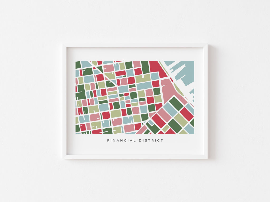 San Francisco FiDi Map Print – Financial District Wall Art – Minimalist City Map