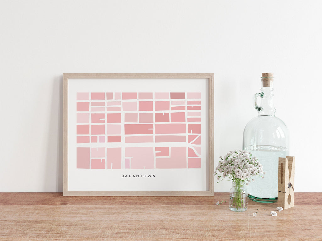 Japantown Map Print – San Francisco Wall Art – Minimalist Neighborhood Map