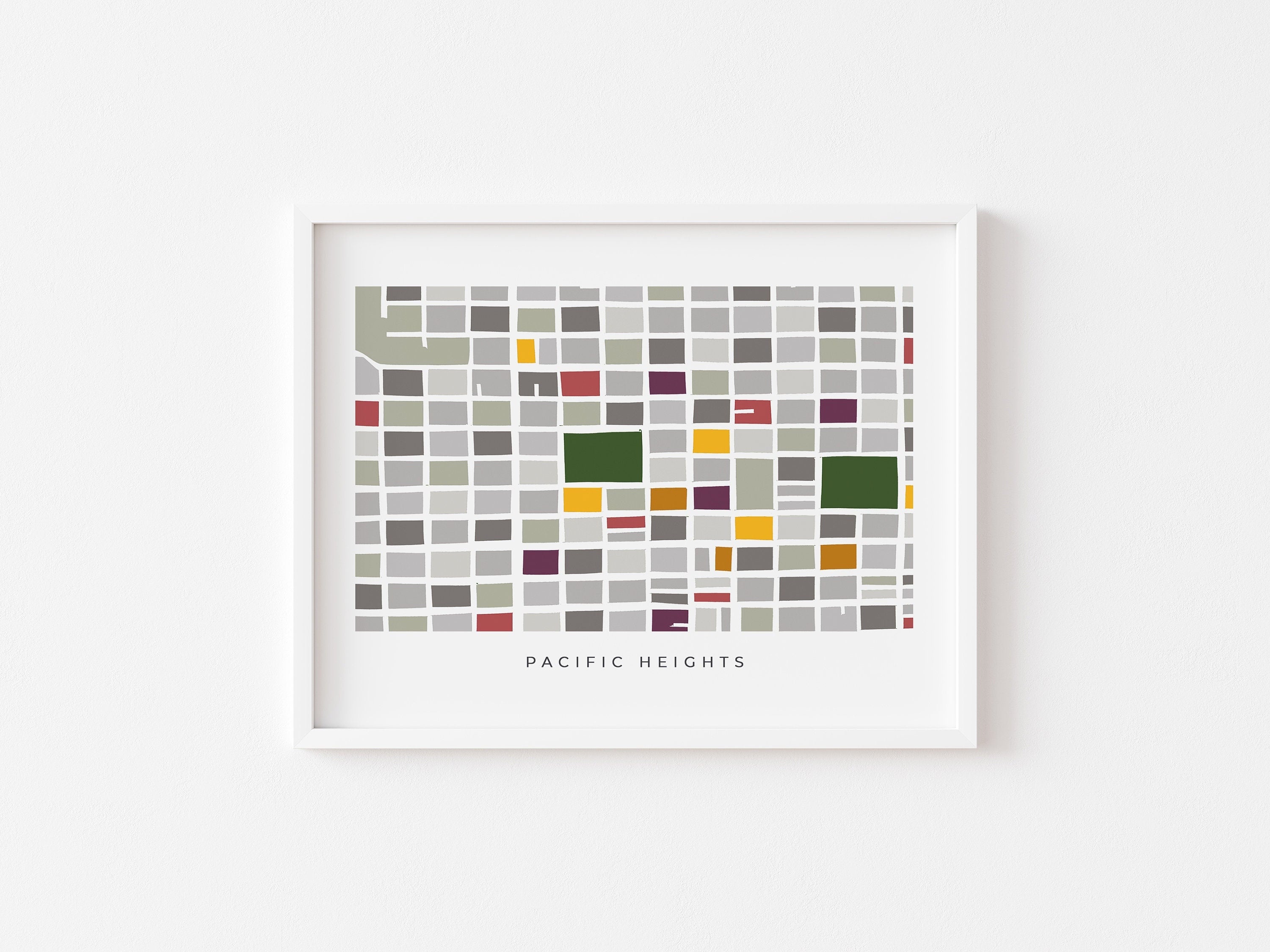 Pacific Heights Map Print – San Francisco Wall Art – Colorful Minimalist Map