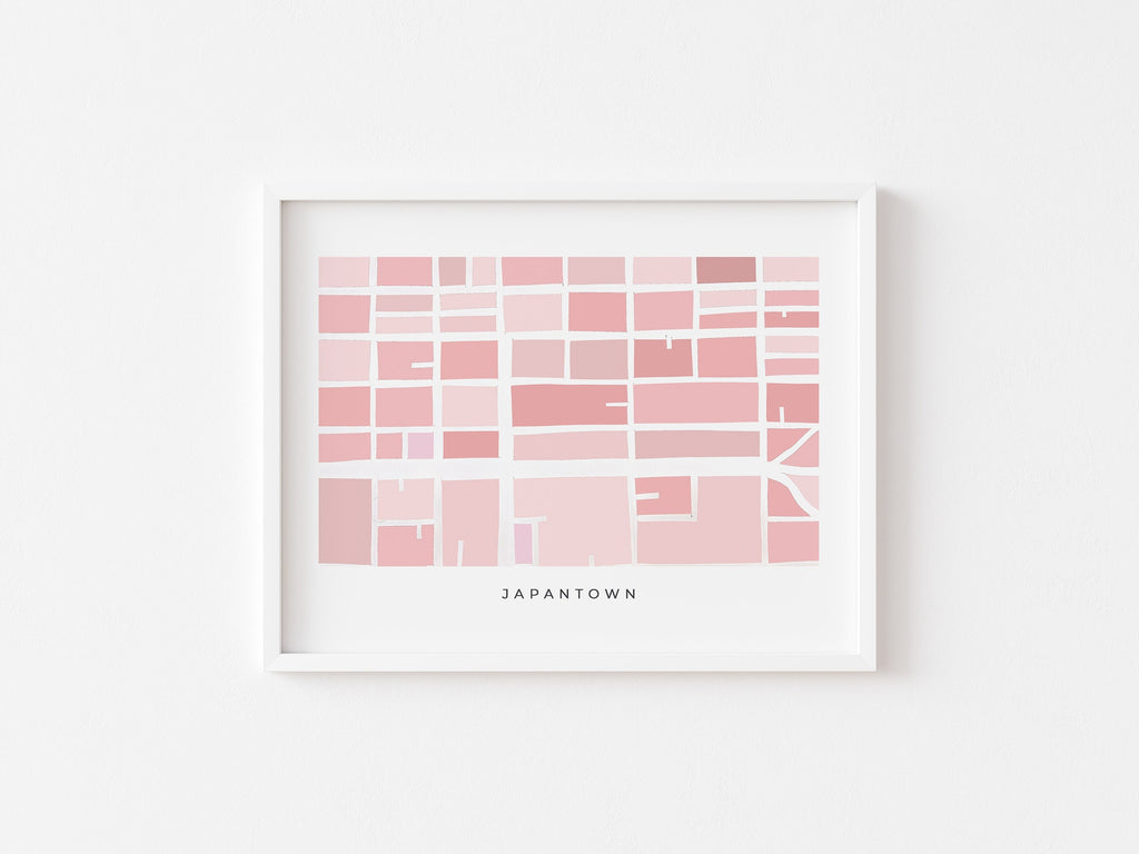 Japantown Map Print – San Francisco Wall Art – Minimalist Neighborhood Map