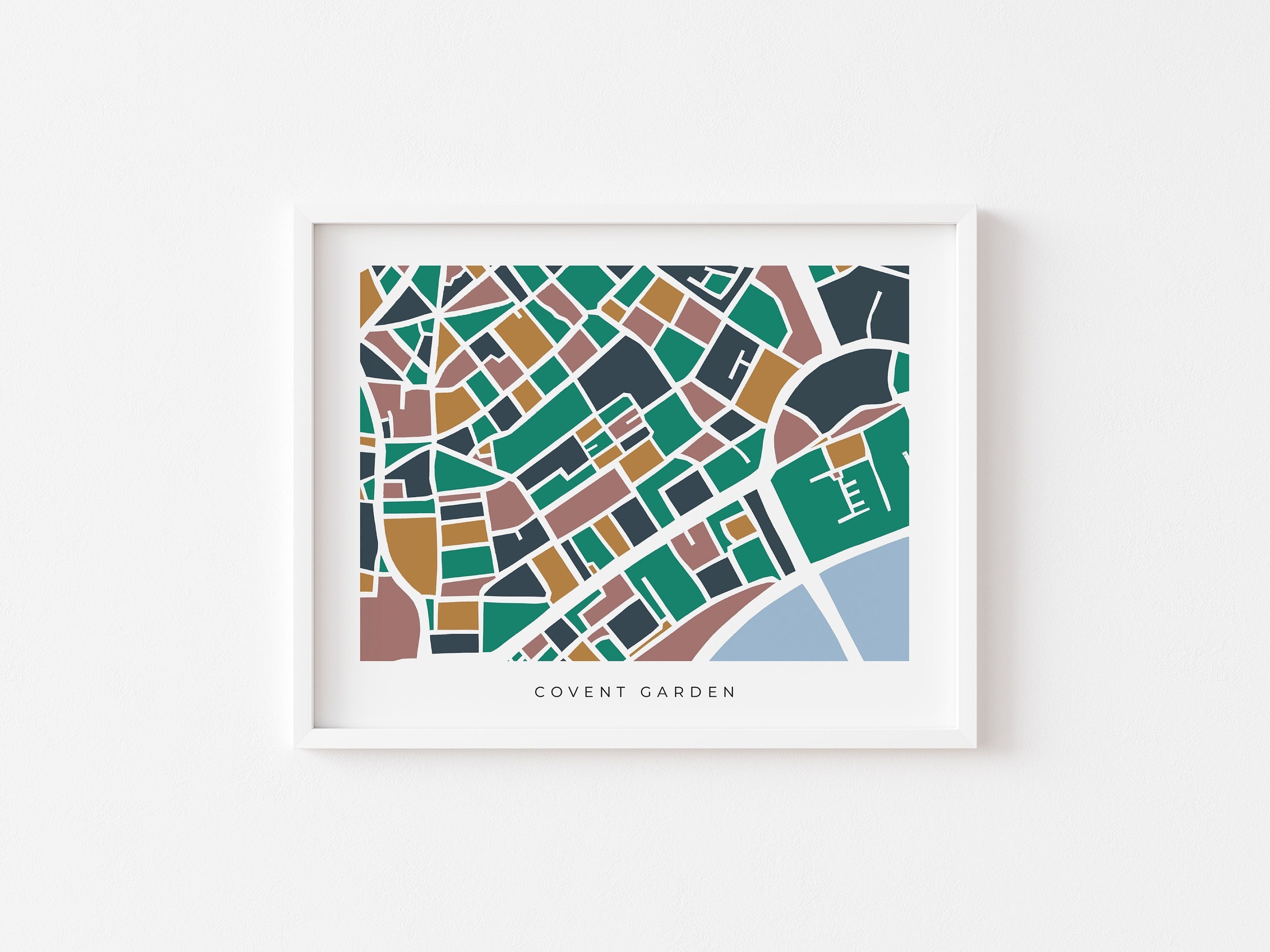 London Covent Garden Minimalist Art Map - Colorful and Minimalist - High Quality Print