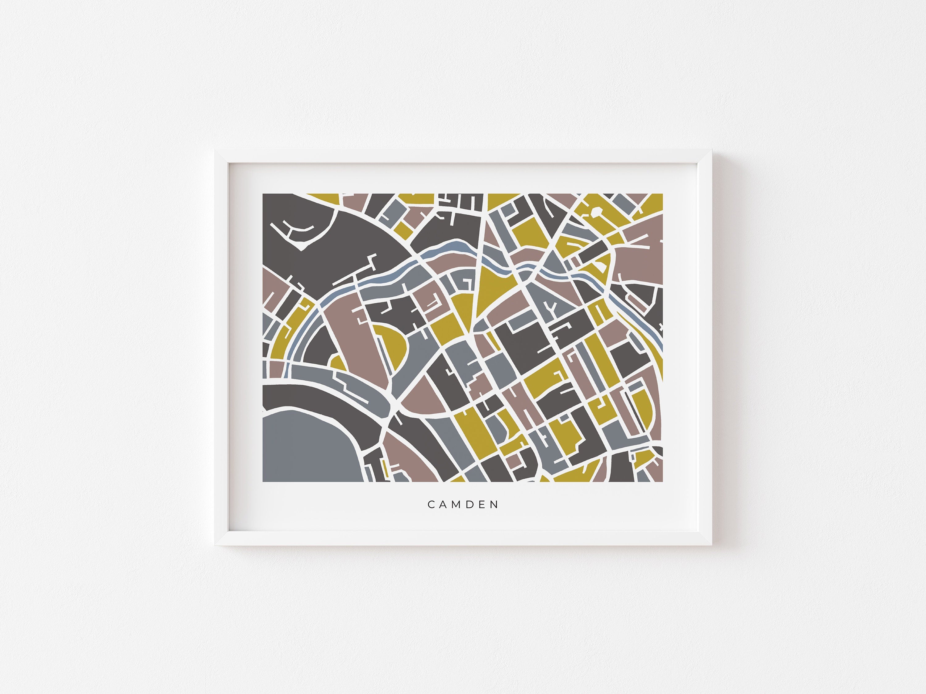 London Camden Map Print – Minimalist Colorful Wall Art – Modern City Map
