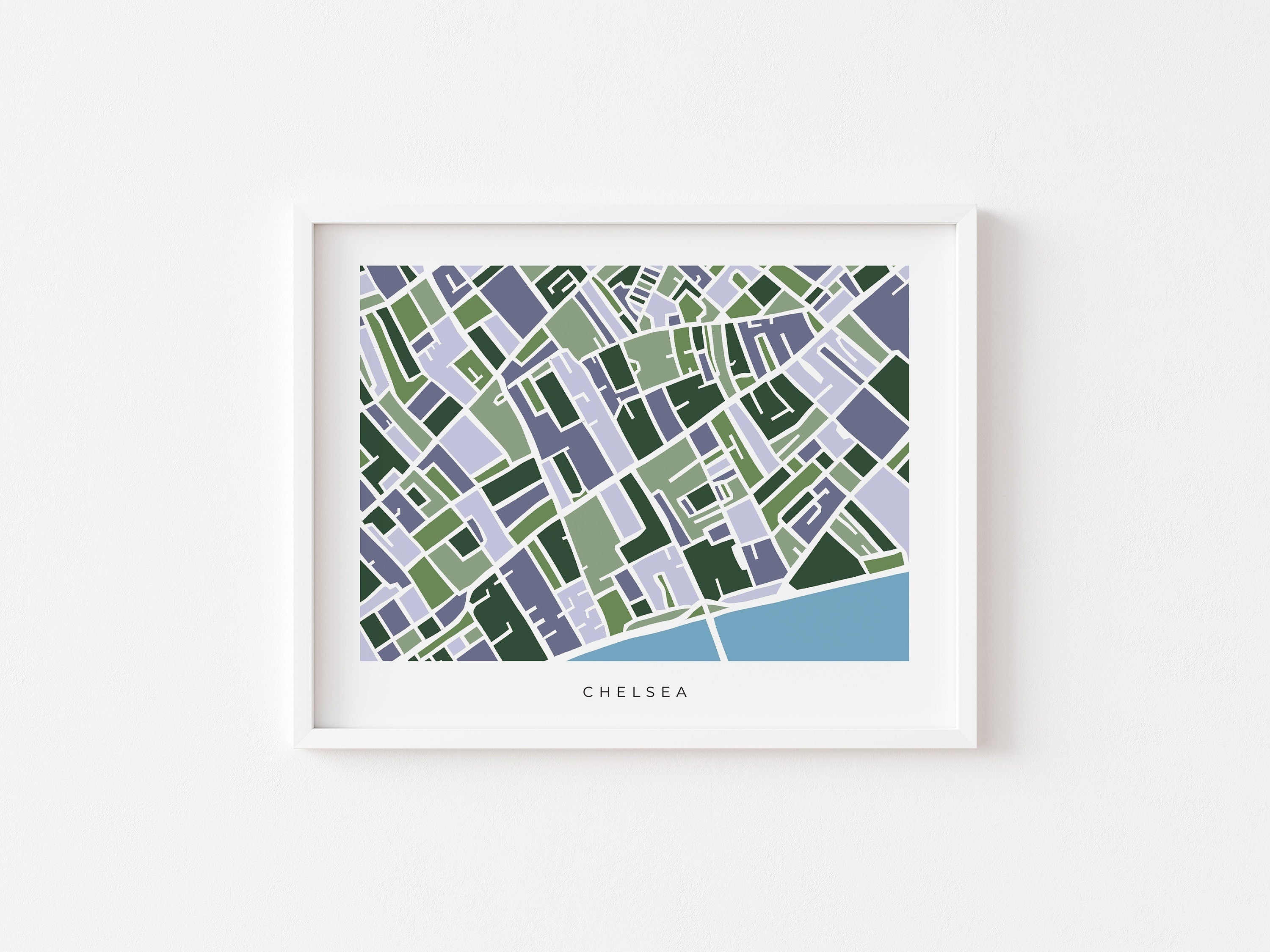 London Chelsea Map Print – Minimalist & Colorful London Wall Art