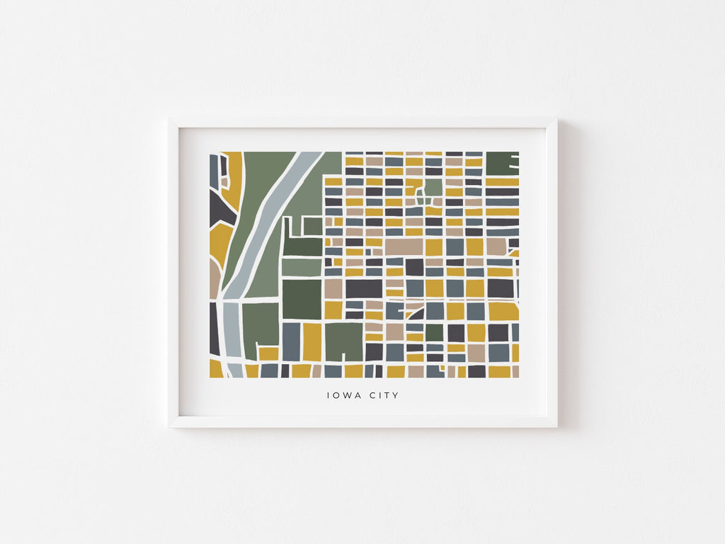 Iowa City Map Art Print – Minimalist Wall Decor