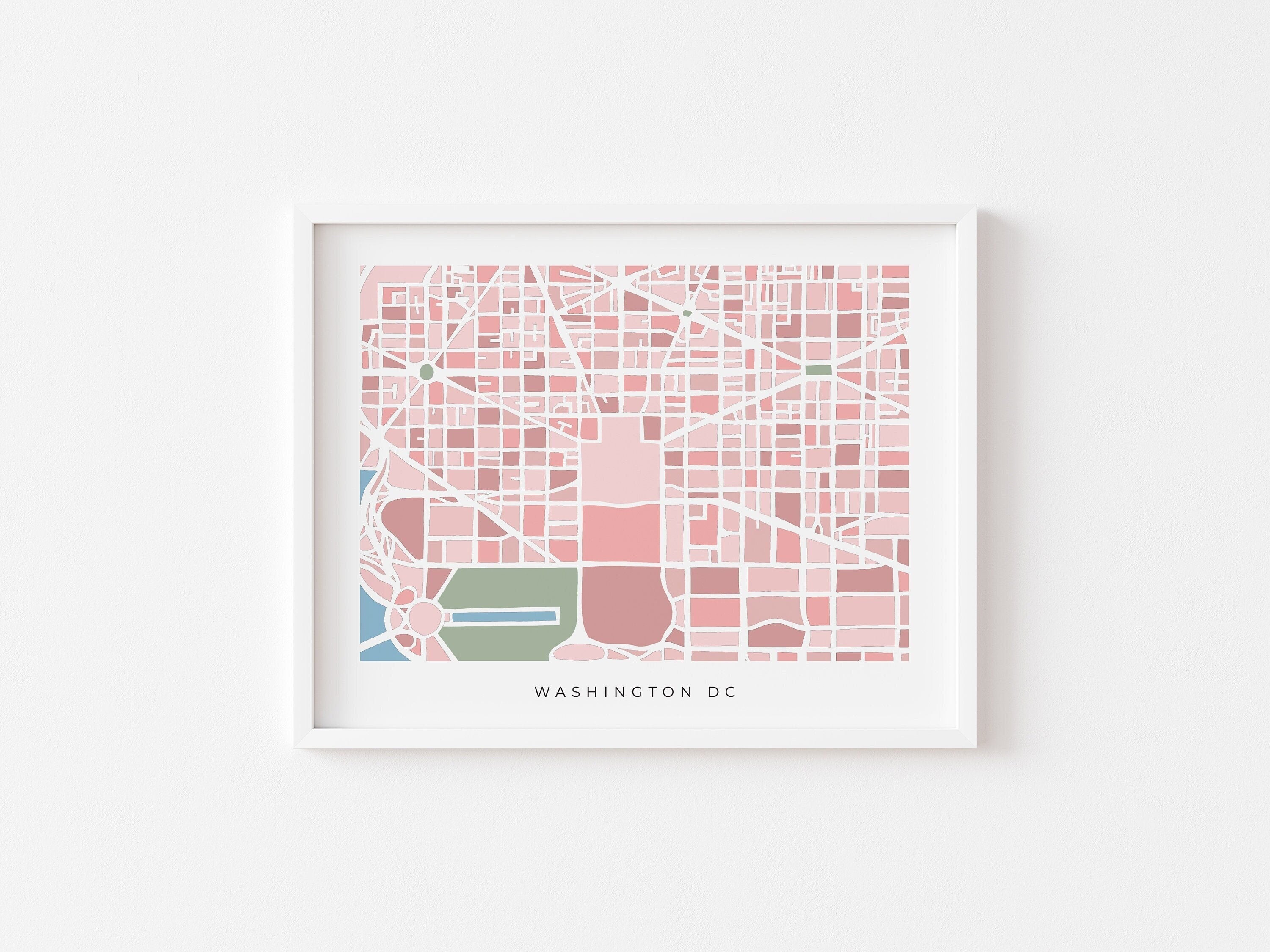 Washington DC Map Print – Cherry Blossom Colorway, Limited Edition