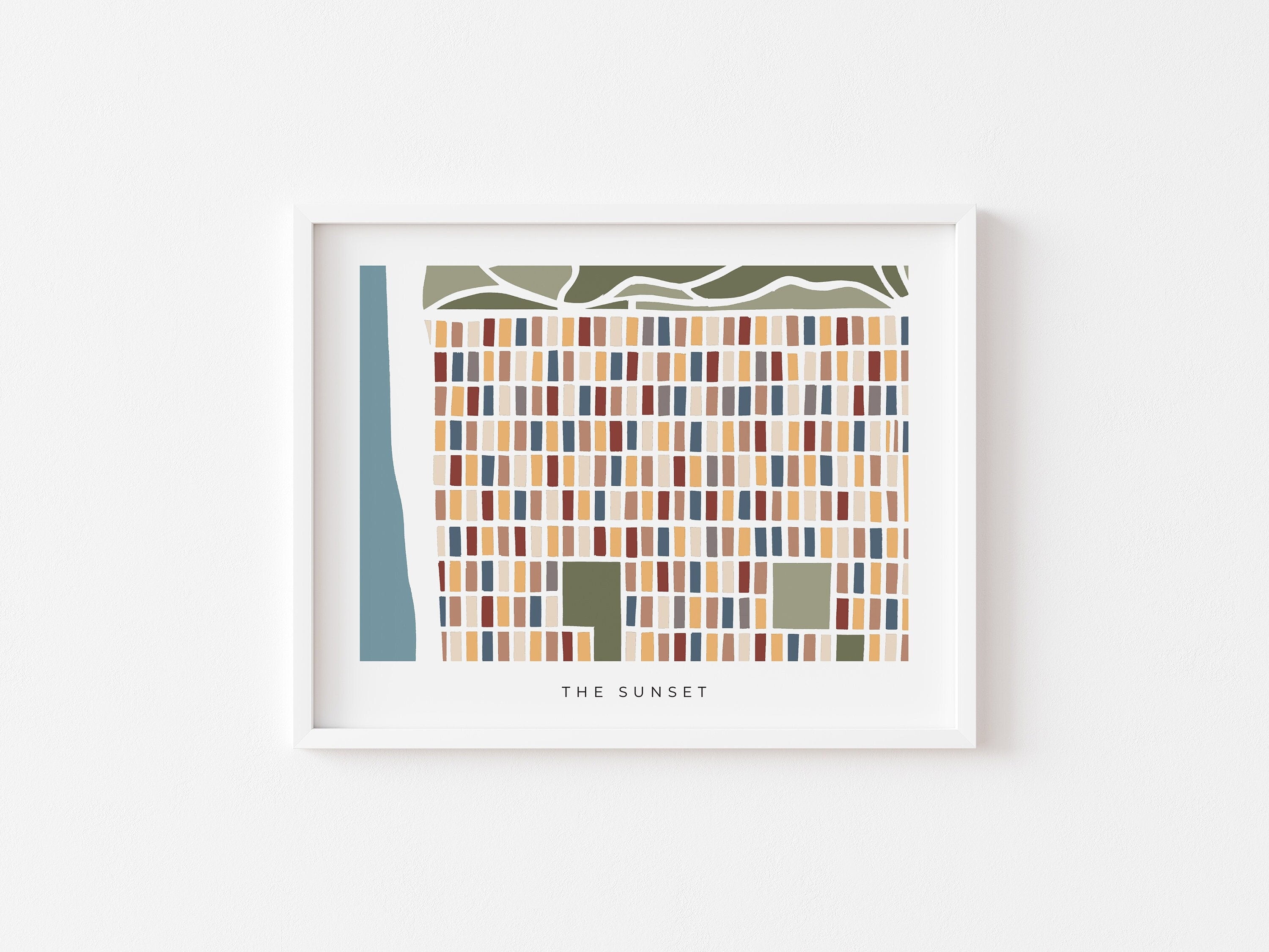 The Sunset San Francisco Minimalist Art Map | Colorful and Modern Map Print